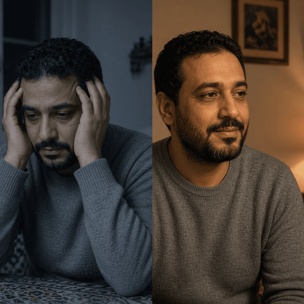 التوتر والهدوء — توضيح بصري